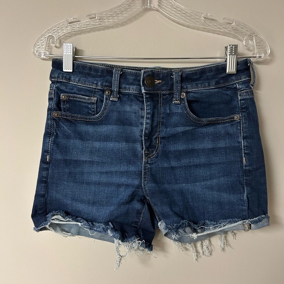 American Eagle Hi-Rose Shortie Jean Shorts - Picture 1 of 4